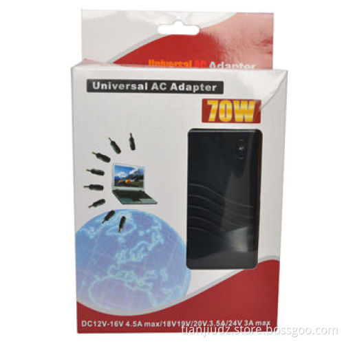 70W Manual Universal Laptop AC Power Adapter with 100 to 240V AC Input Voltage for Worldwide
